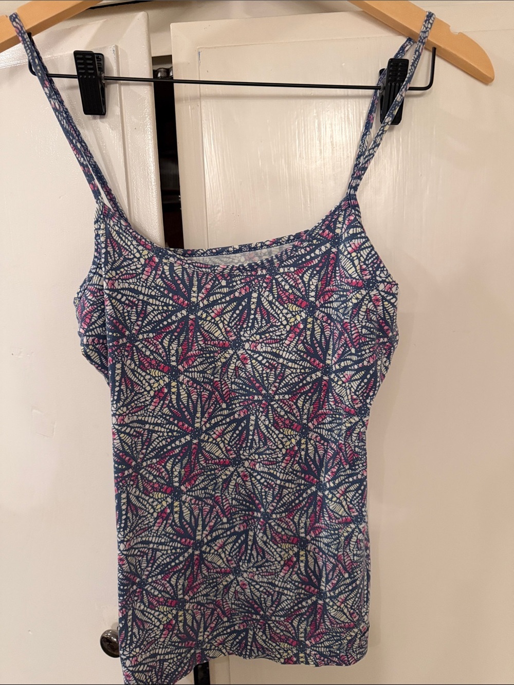 Patagonia Blue and Pink Printed Spaghetti-Strap Tank